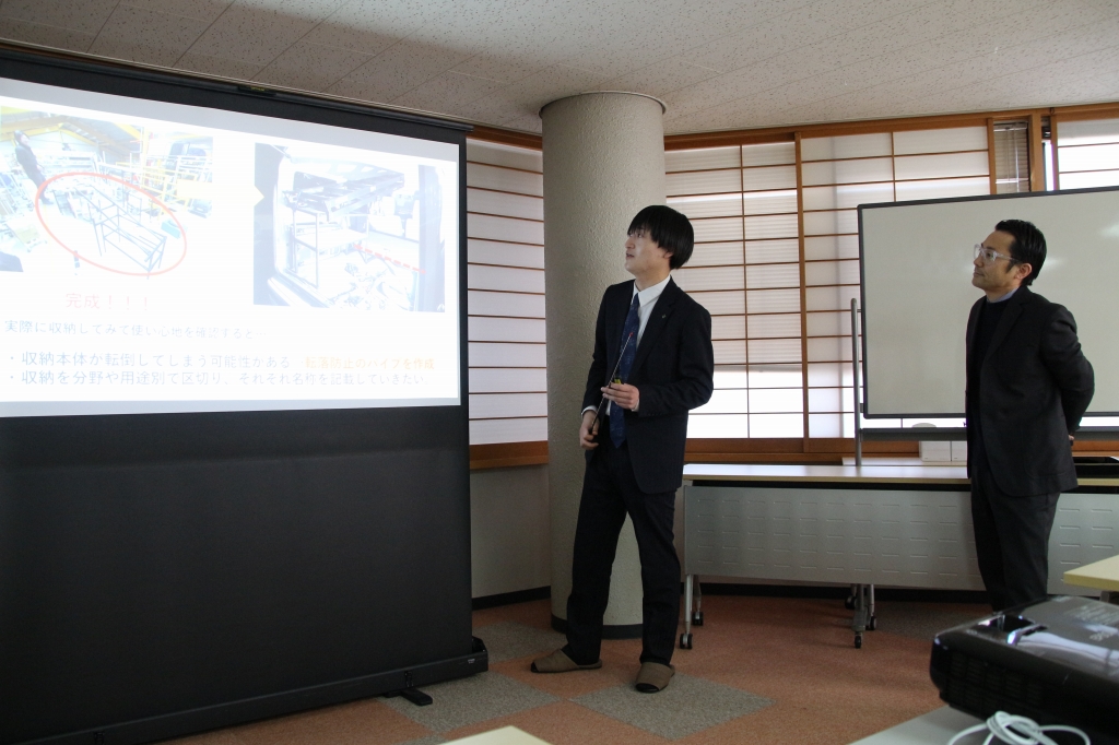 活動報告会、新入社員のの宮里君!